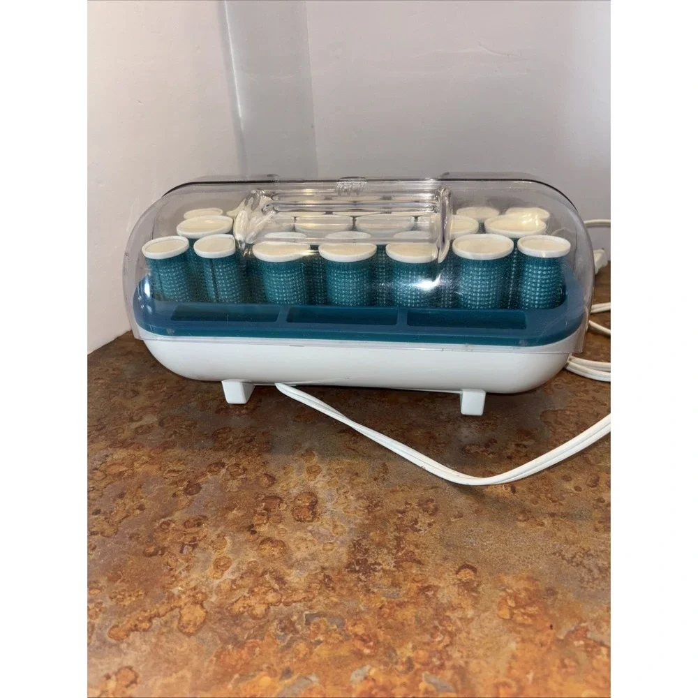 CONAIR EASY HOLDING HAIRSETTER 20 EASY GRIP HOT ROLLERS CURLERS + 17 CLIPS